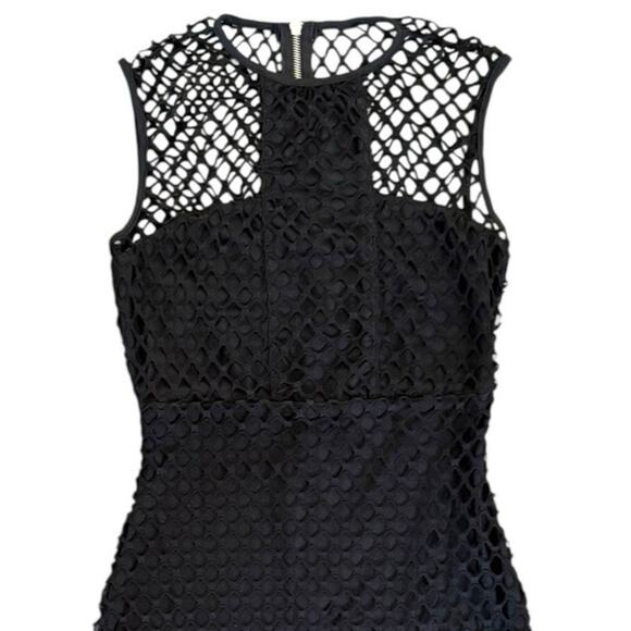 Call Me Eden Black Mesh Overlay Midi Dress Womens Size Small Office Siren - Picture 3 of 10